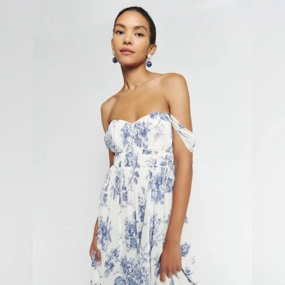 Reformation Jayde Maxi Dress - Lupine Floral Size 12 - Picture 6 of 16